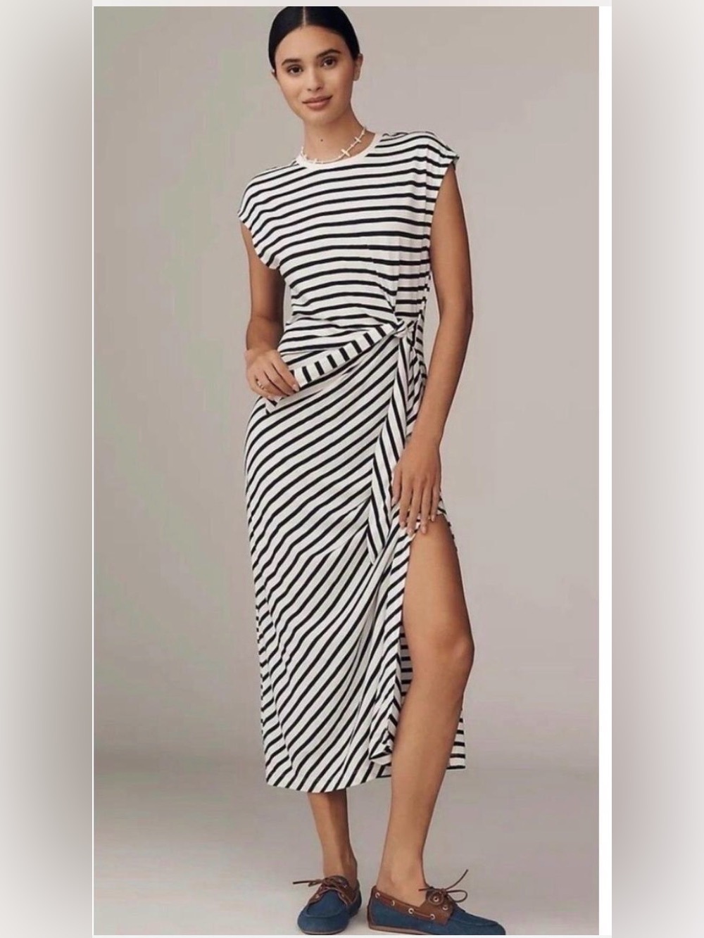 Daily Practice by Anthropologie striped side-tie maxi dress small